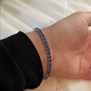 Touchstone Crystal Blue and Silver Bracelet